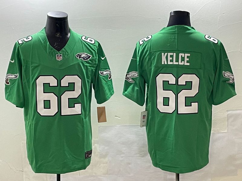 Men Philadelphia Eagles #62 Kelce Green three generations 2025 Nike Vapor Limited NFL Jersey style 24->philadelphia eagles->NFL Jersey